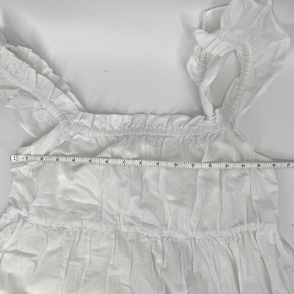 J. Crew Factory Flutter Sleeve Mini Dress Embroidered Hem Detail Size 10 - Picture 7 of 12